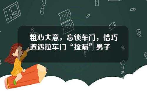 粗心大意，忘锁车门，恰巧遭遇拉车门“捡漏”男子