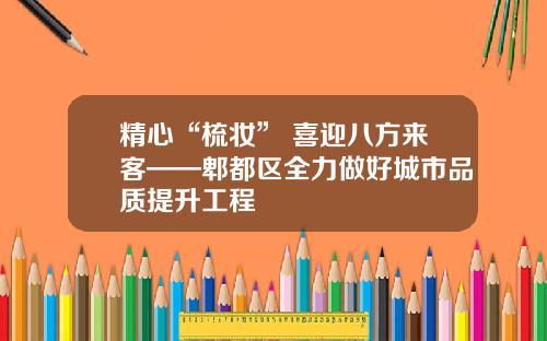 精心“梳妆” 喜迎八方来客——郫都区全力做好城市品质提升工程