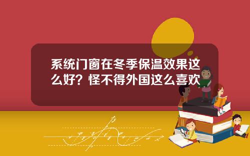 系统门窗在冬季保温效果这么好？怪不得外国这么喜欢
