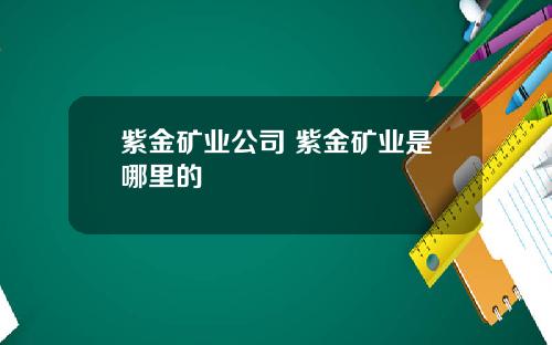 紫金矿业公司 紫金矿业是哪里的