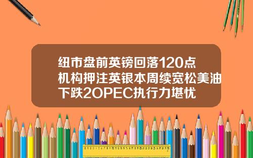 纽市盘前英镑回落120点机构押注英银本周续宽松美油下跌2OPEC执行力堪忧