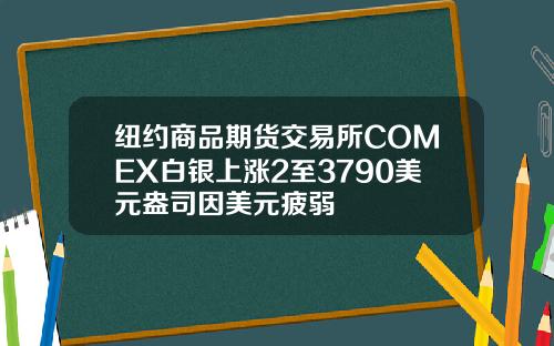 纽约商品期货交易所COMEX白银上涨2至3790美元盎司因美元疲弱