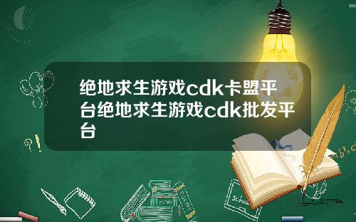 绝地求生游戏cdk卡盟平台绝地求生游戏cdk批发平台