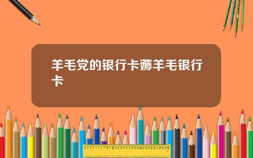 羊毛党的银行卡薅羊毛银行卡