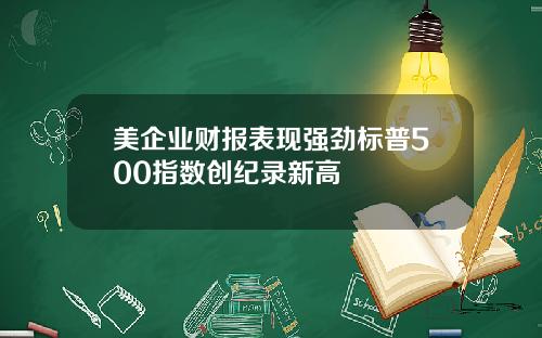 美企业财报表现强劲标普500指数创纪录新高
