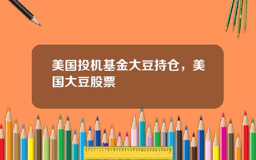 美国投机基金大豆持仓，美国大豆股票