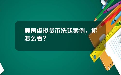 美国虚拟货币洗钱案例，你怎么看？