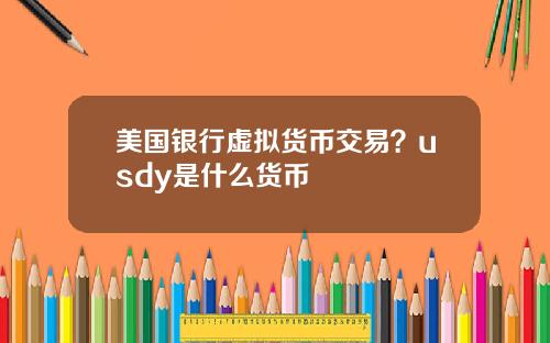 美国银行虚拟货币交易？usdy是什么货币