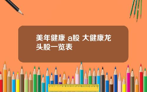 美年健康 a股 大健康龙头股一览表