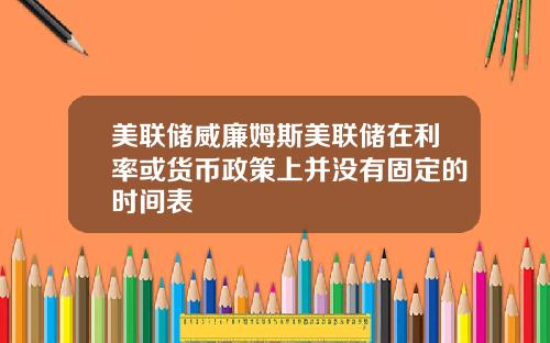 美联储威廉姆斯美联储在利率或货币政策上并没有固定的时间表