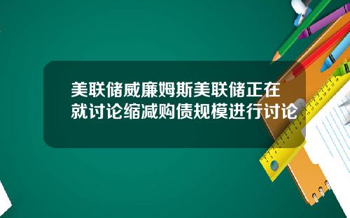美联储威廉姆斯美联储正在就讨论缩减购债规模进行讨论