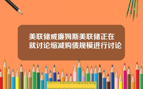 美联储威廉姆斯美联储正在就讨论缩减购债规模进行讨论