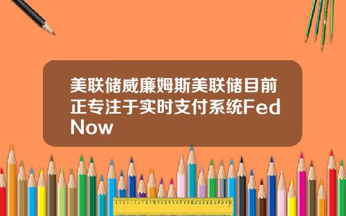 美联储威廉姆斯美联储目前正专注于实时支付系统FedNow
