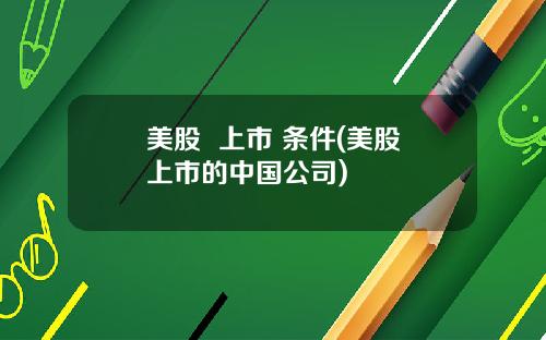 美股  上市 条件(美股上市的中国公司)