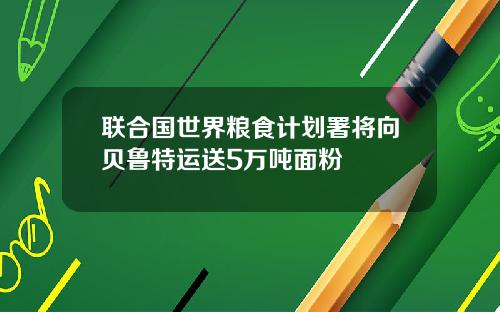 联合国世界粮食计划署将向贝鲁特运送5万吨面粉