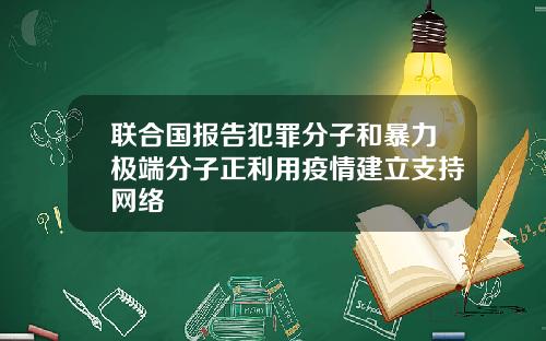联合国报告犯罪分子和暴力极端分子正利用疫情建立支持网络