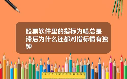 股票软件里的指标为啥总是滞后为什么还都对指标情有独钟