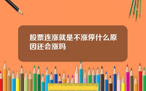 股票连涨就是不涨停什么原因还会涨吗