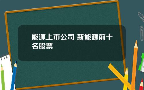 能源上市公司 新能源前十名股票