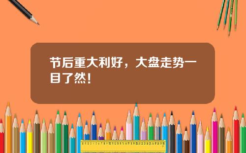 节后重大利好，大盘走势一目了然！