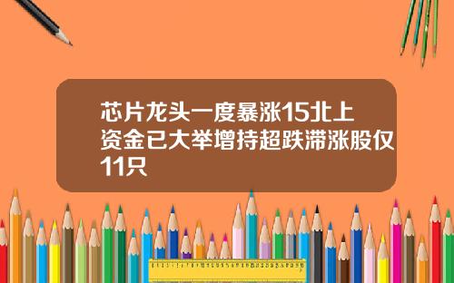 芯片龙头一度暴涨15北上资金已大举增持超跌滞涨股仅11只