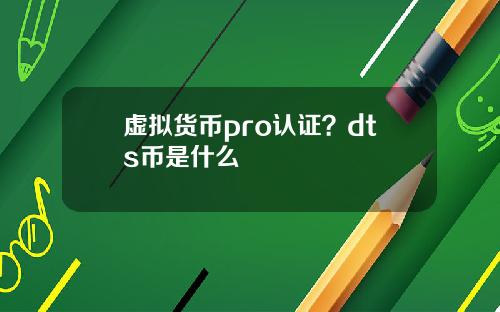 虚拟货币pro认证？dts币是什么