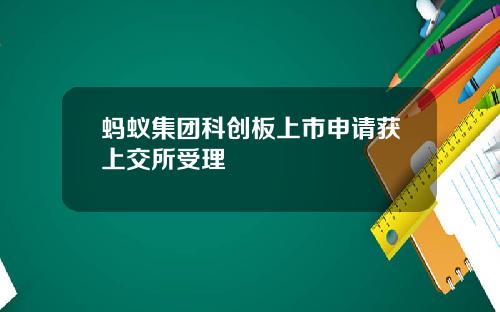 蚂蚁集团科创板上市申请获上交所受理