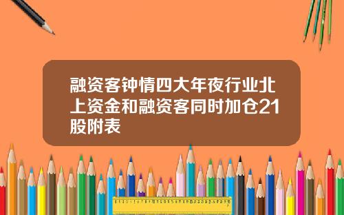 融资客钟情四大年夜行业北上资金和融资客同时加仓21股附表
