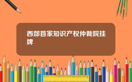 西部首家知识产权仲裁院挂牌