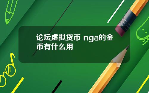论坛虚拟货币 nga的金币有什么用