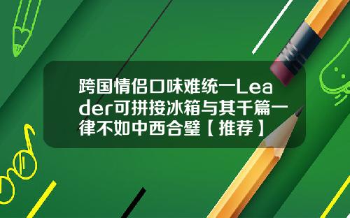 跨国情侣口味难统一Leader可拼接冰箱与其千篇一律不如中西合璧【推荐】