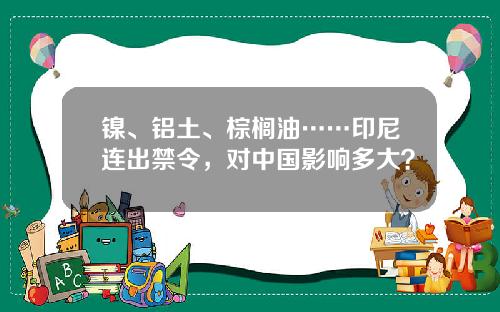 镍、铝土、棕榈油……印尼连出禁令，对中国影响多大？