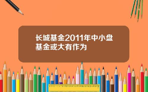 长城基金2011年中小盘基金或大有作为