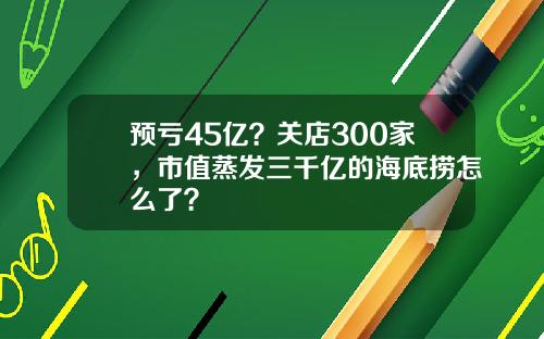 预亏45亿？关店300家，市值蒸发三千亿的海底捞怎么了？