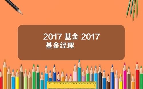 2017 基金 2017 基金经理