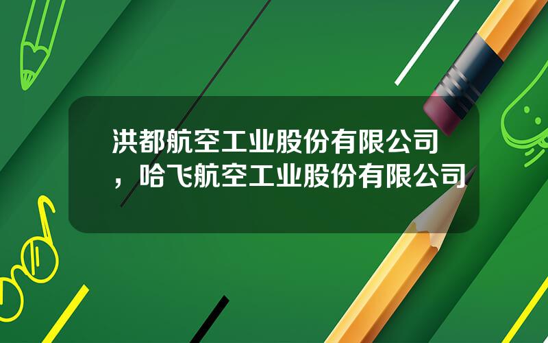 洪都航空工业股份有限公司，哈飞航空工业股份有限公司