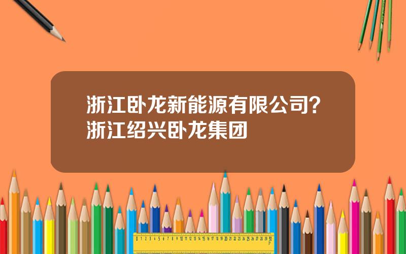 浙江卧龙新能源有限公司？浙江绍兴卧龙集团