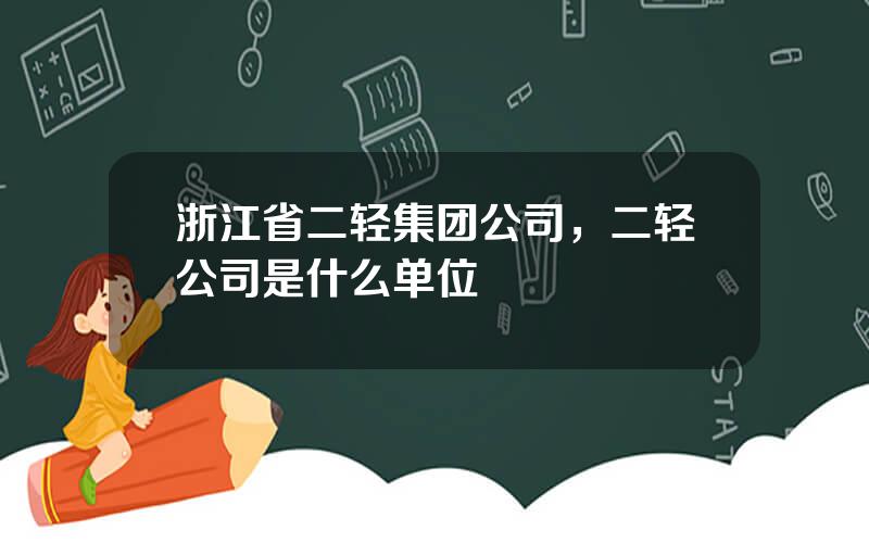 浙江省二轻集团公司，二轻公司是什么单位