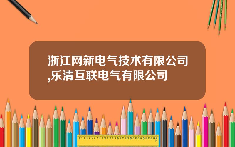 浙江网新电气技术有限公司,乐清互联电气有限公司