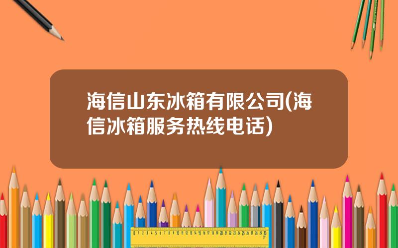 海信山东冰箱有限公司(海信冰箱服务热线电话)