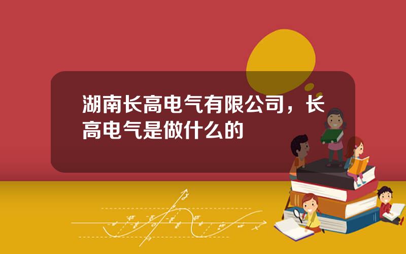 湖南长高电气有限公司，长高电气是做什么的