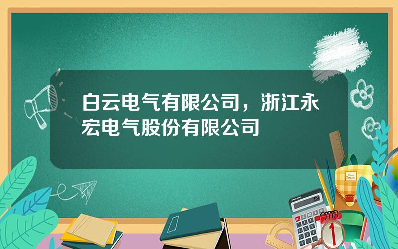 白云电气有限公司，浙江永宏电气股份有限公司