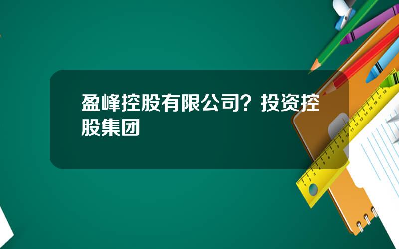 盈峰控股有限公司？投资控股集团