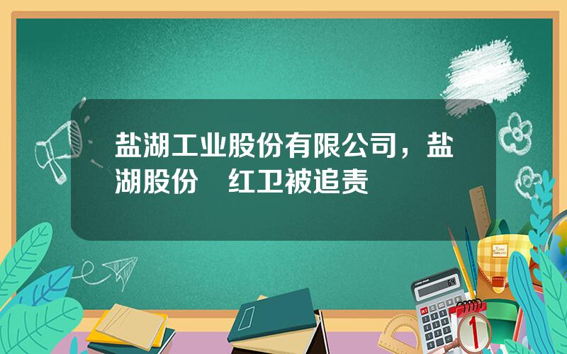 盐湖工业股份有限公司，盐湖股份贠红卫被追责