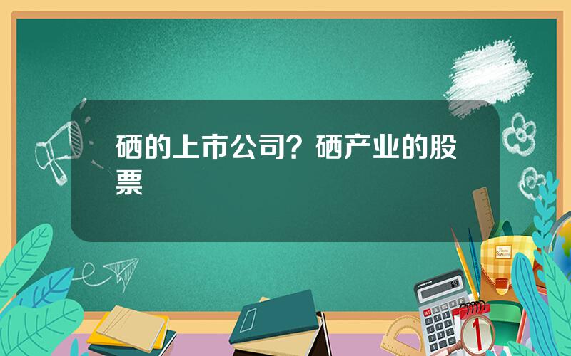 硒的上市公司？硒产业的股票
