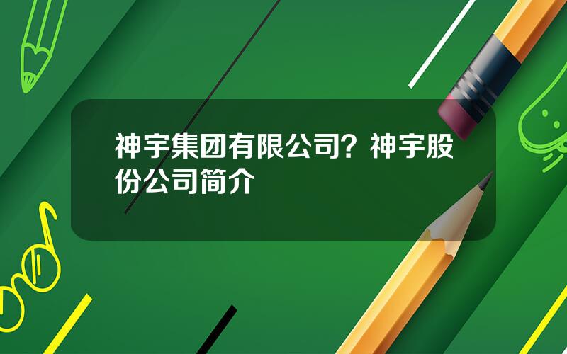 神宇集团有限公司？神宇股份公司简介