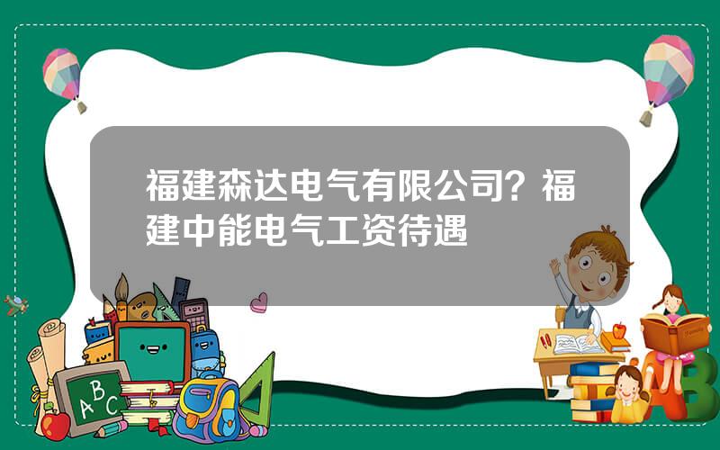 福建森达电气有限公司？福建中能电气工资待遇