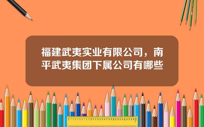 福建武夷实业有限公司，南平武夷集团下属公司有哪些