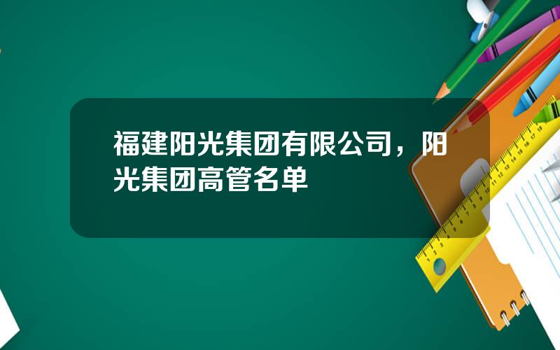 福建阳光集团有限公司，阳光集团高管名单