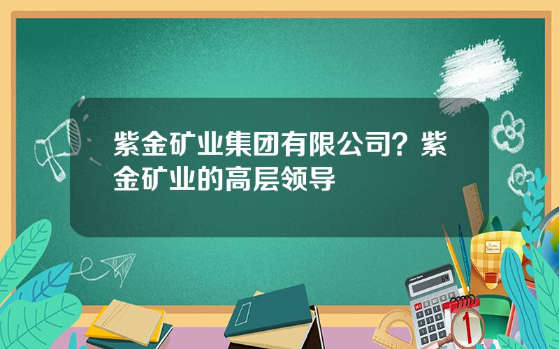 紫金矿业集团有限公司？紫金矿业的高层领导